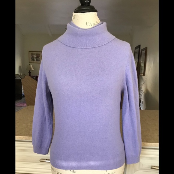 A Smartwear Fashion Sweaters - A SMARTWEAR FASHION Full Fashioned Vintage Lavender Cashmere Sweater Sz XS / S